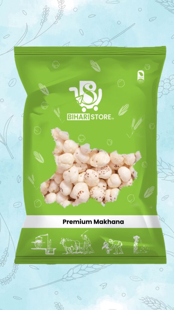 Premium Makhana, 100 GM | Mithila Food | Fit for Fasting | Foxnuts, Lotus Puffs | Rich in Calcium, Maintains Weight, Healthy Snacks